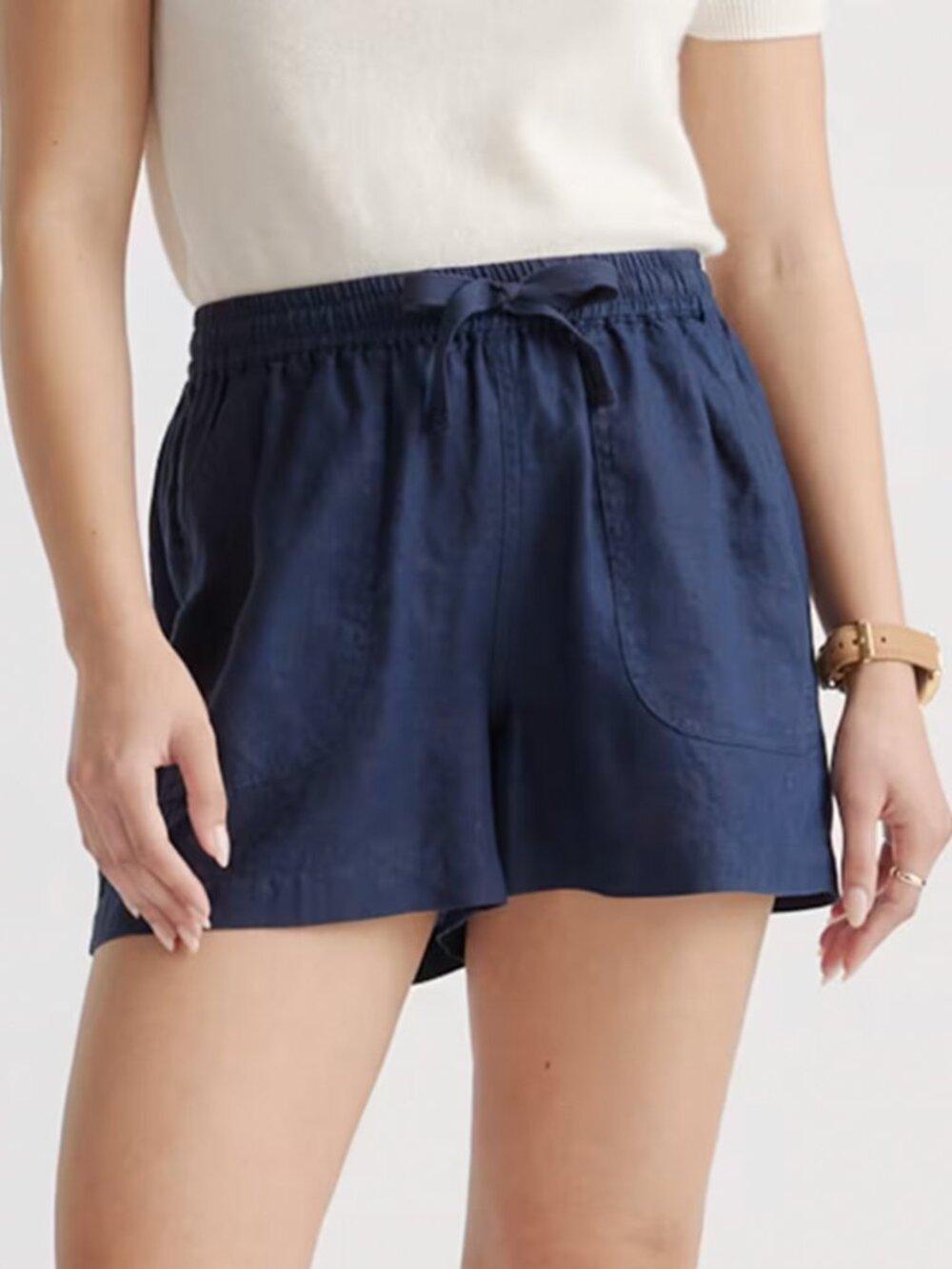 Quince Linen Shorts - Chocolate (Maroon / Reddish Brown) / Large